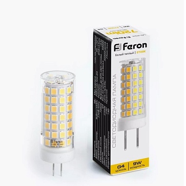 Лампа светодиодная, (9W) 230V G4 2700K JCD, LB-434
