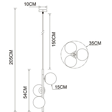 Подвесной светильник Arte Lamp ALCOR A2224SP-3BK