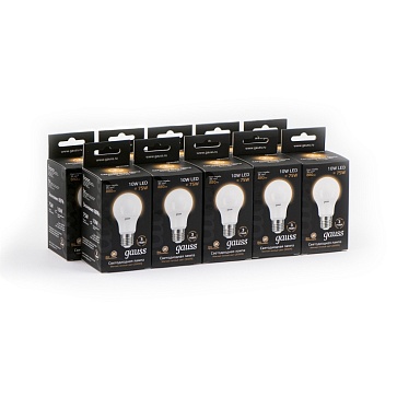 Светодиодная лампа Gauss A60 10W 880Lm 3000K E27 102502110102502110_GAUSS