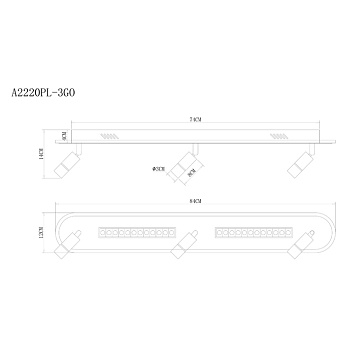 Спот Arte Lamp PISCES A2220PL-3GO