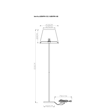 Торшер Arte Lamp ELBA A2581PN-1AB