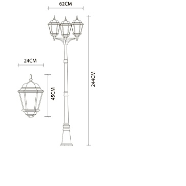 Парковый светильник Arte Lamp GENOVA A1207PA-3BN