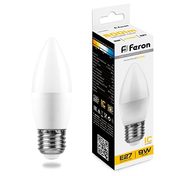 Лампа светодиодная Feron LB-570 Свеча E27 9W 175-265V 2700K