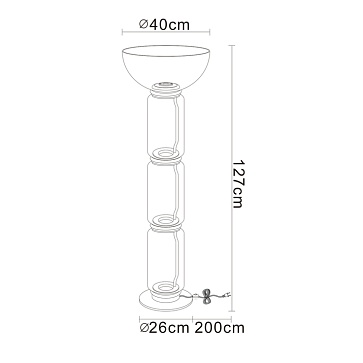 Торшер Divinare TRUMPET 1242/06 PN-30