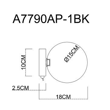 Настенный светильник Arte Lamp VINCENT A7790AP-1BK