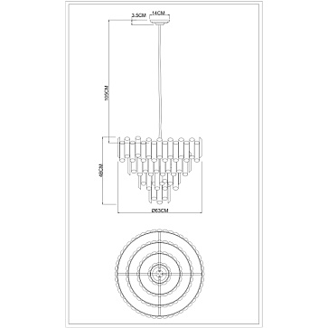Каскадная люстра Divinare ROSIE 3511/17 LM-8