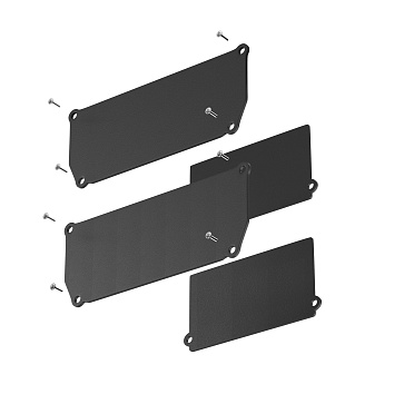 Заглушка декоративная черная 2шт. + фиксирующая черная 2шт. для профиля ALM-9940-SC