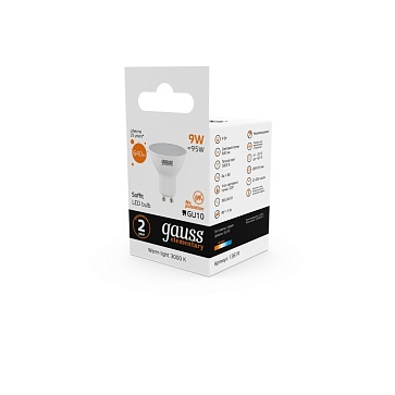 Светодиодная лампа Gauss Софит 9W 640Lm 3000K GU10 1361913619_GAUSS